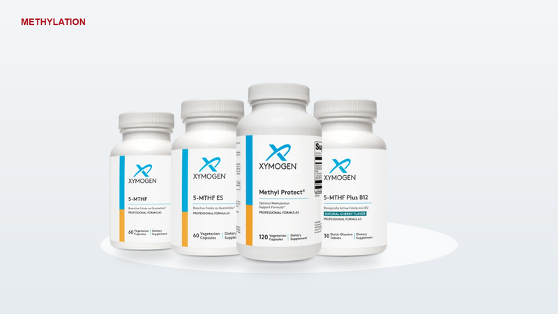 XYMOGEN folate products: 5-MTHF, 5-MTHF ES, Methyl Protect, 5-MTHF Plus B12