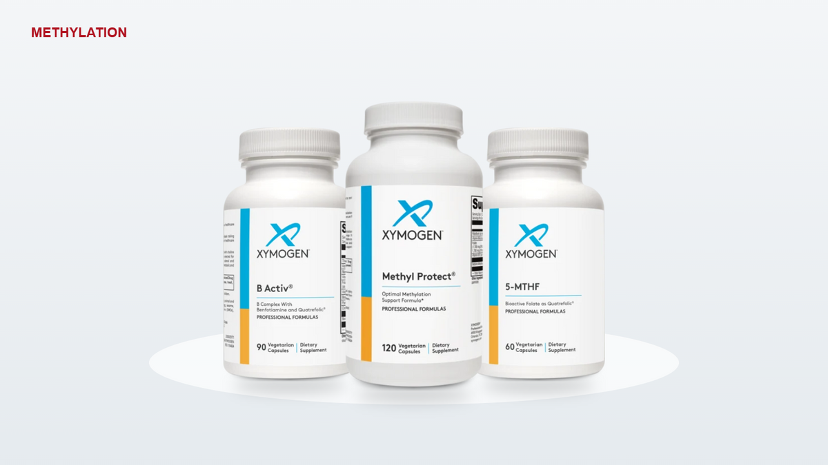 XYMOGEN methylation support: B Activ, Methyl Protect, 5-MTHF