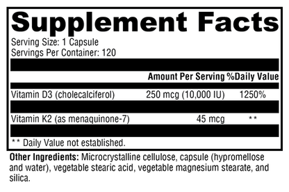K2-D3 10,000 supplement facts