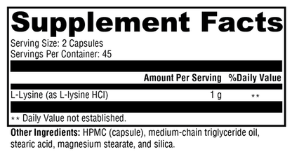 L-Lysine supplement facts