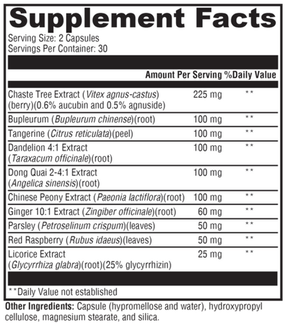 PMS Soothe supplement facts
