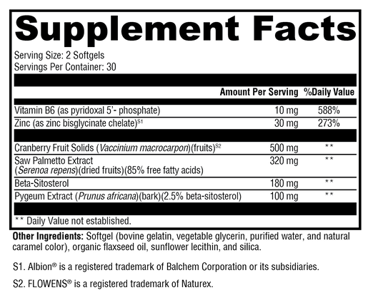 Prostate FLO supplement facts
