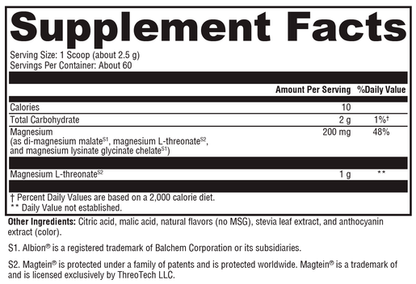 OptiMag Neuro Mixed Berry supplement facts